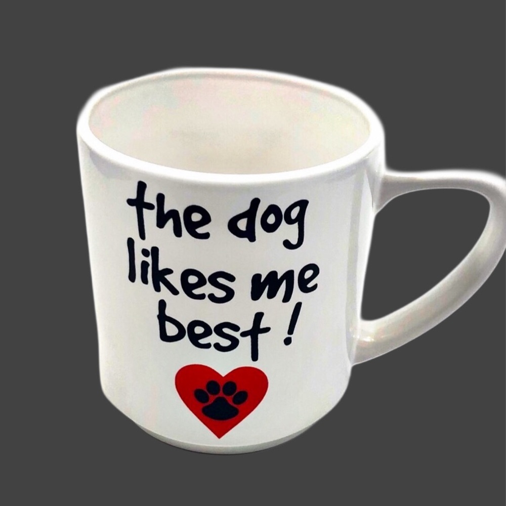 Dog Lover Gift Mug “The Dog Likes Me Best” XL 16 oz